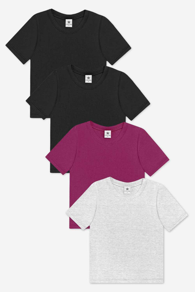 4-Pack Ultra-Soft Ribbed Fitted Tee