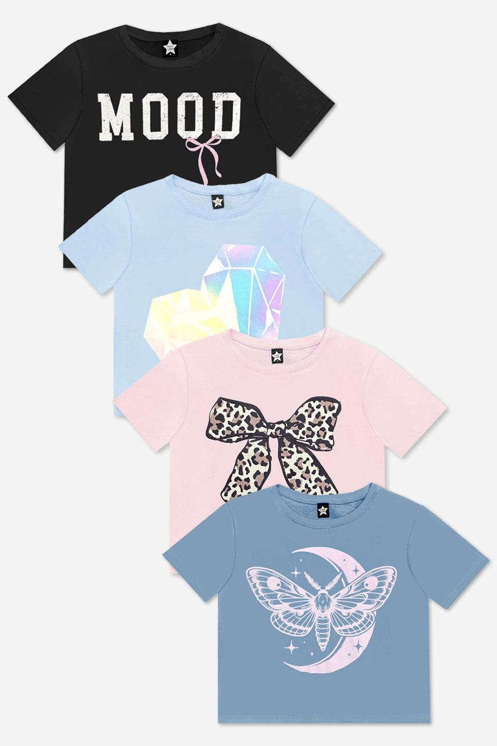 4-Pack Washed Cotton Drop Shoulder Tee