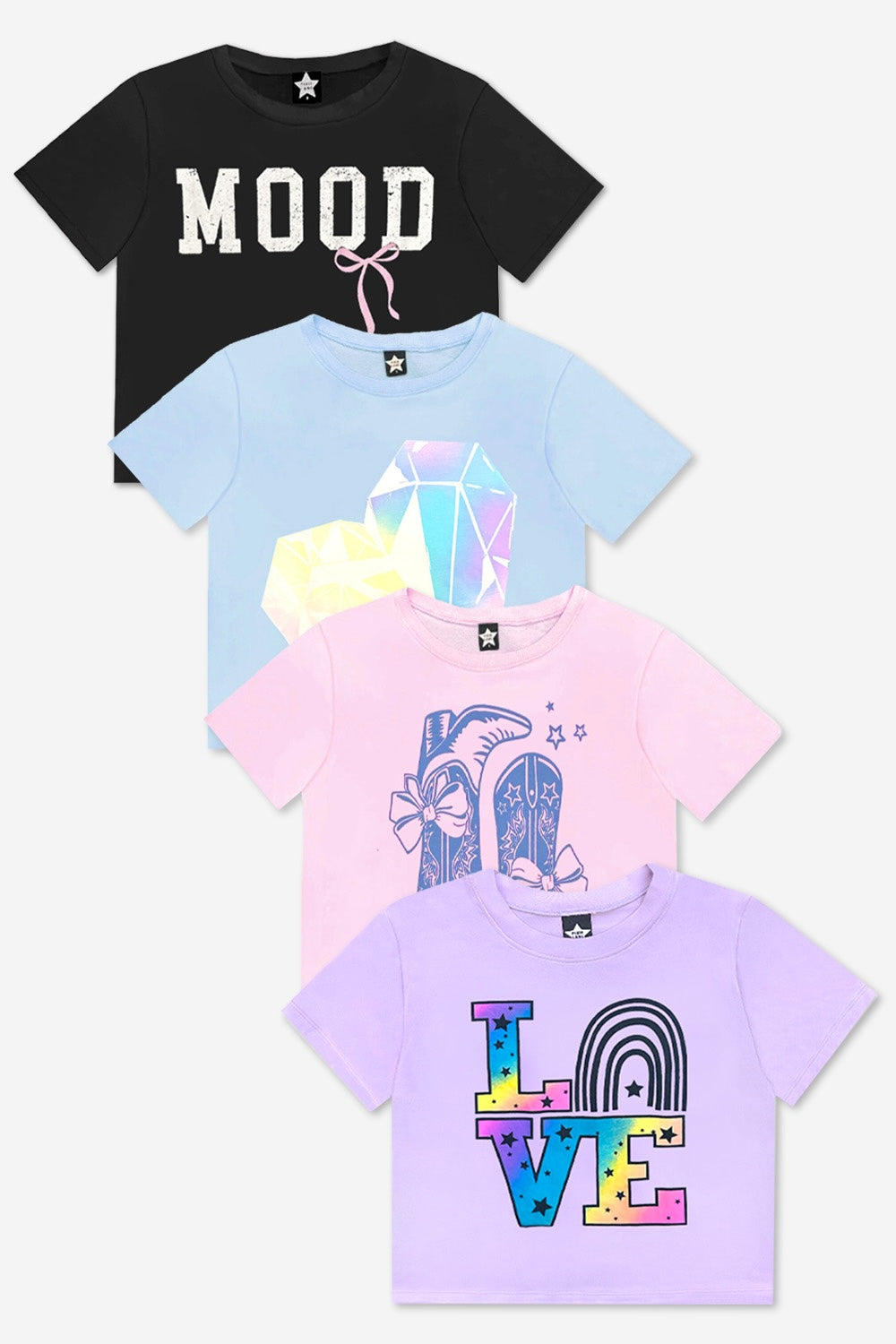 4-Pack Washed Cotton Drop Shoulder Tee