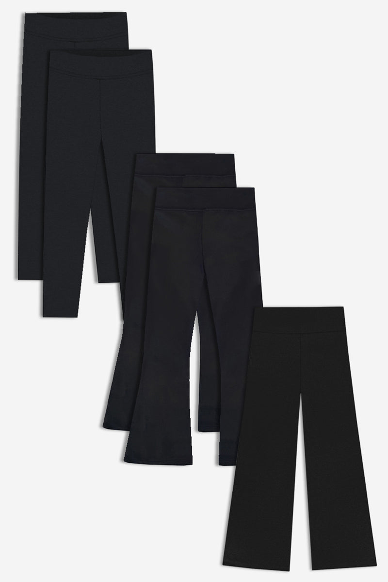 5-Pack Black Simply Soft Luxe Bottoms Combo