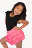 Simply Soft Triple Ruffle Skort - Neon Pink