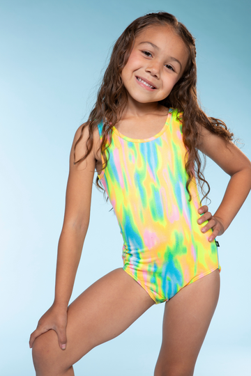 Simply Soft Tank Leotard - Neon Watercolor Tie Dye