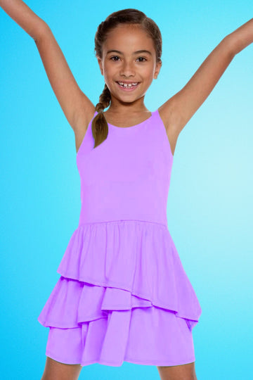 Air Swift Asymmetrical Tank Dress - Neon Purple