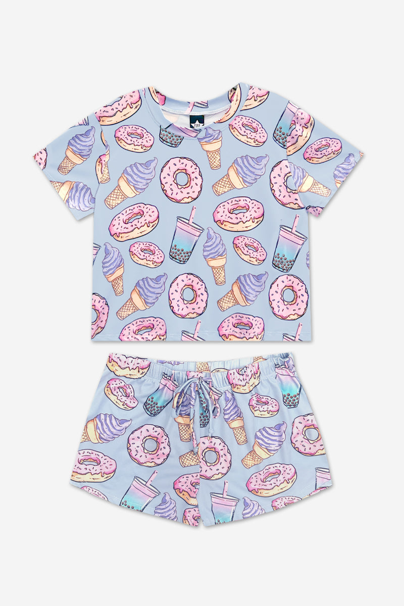Simply Soft Easy Tee & Dolphin Short - Ice Cream Donut Boba