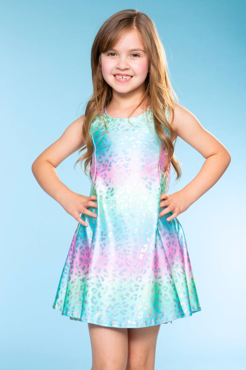 Foil Sleeveless Twirl Dress