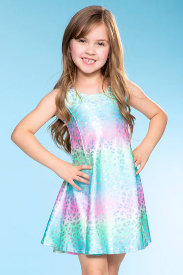 Foil Sleeveless Twirl Dress