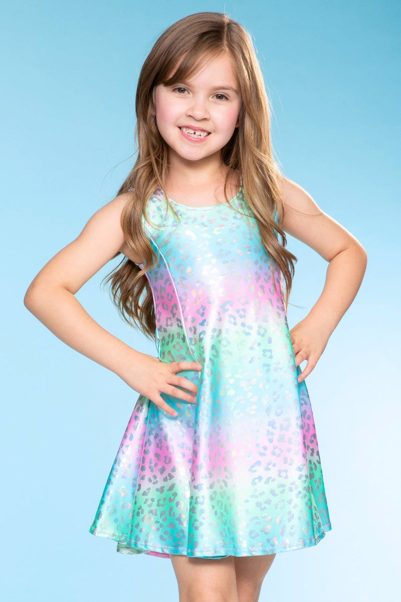 Foil Sleeveless Twirl Dress