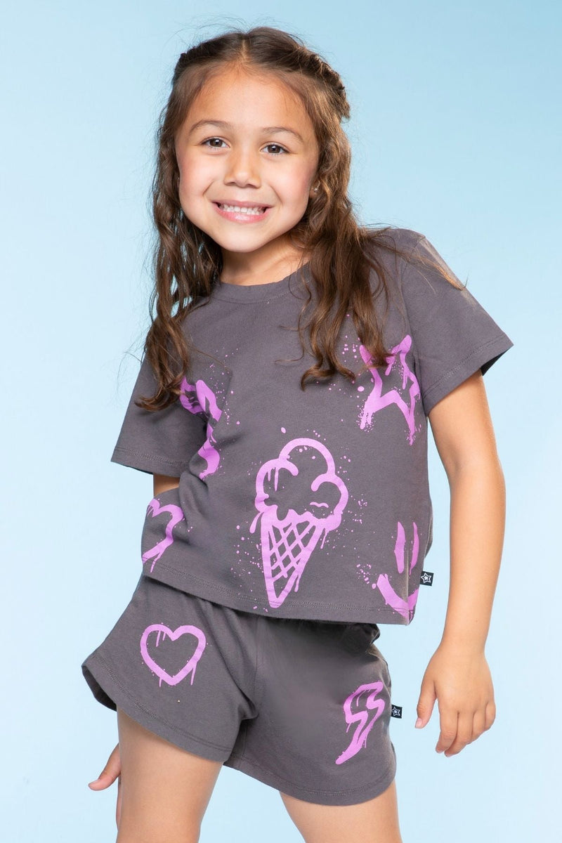 Washed Cotton Easy Tee & Dolphin Short Set