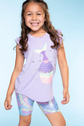 Modal Flutter Sleeve Shirttail Top