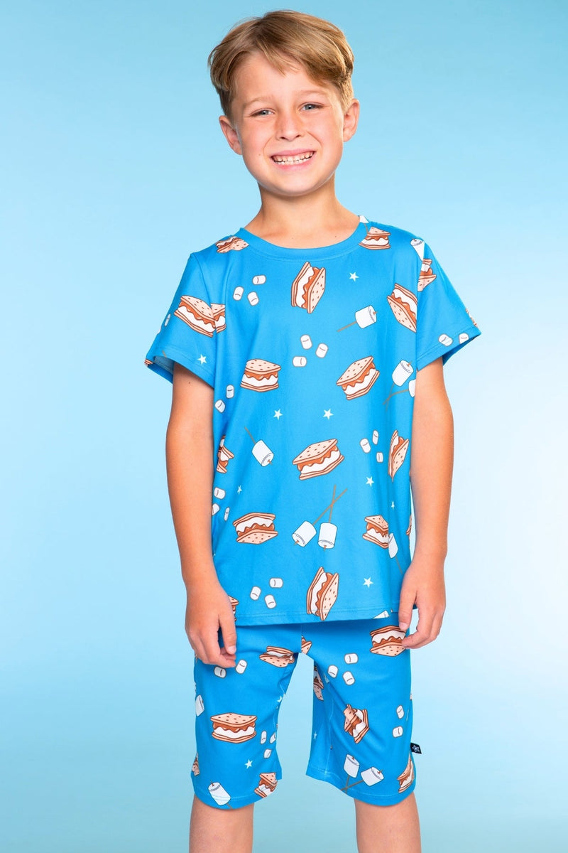Simply Soft Short Sleeve Tee & Lounge Short - Blue Lake S'mores