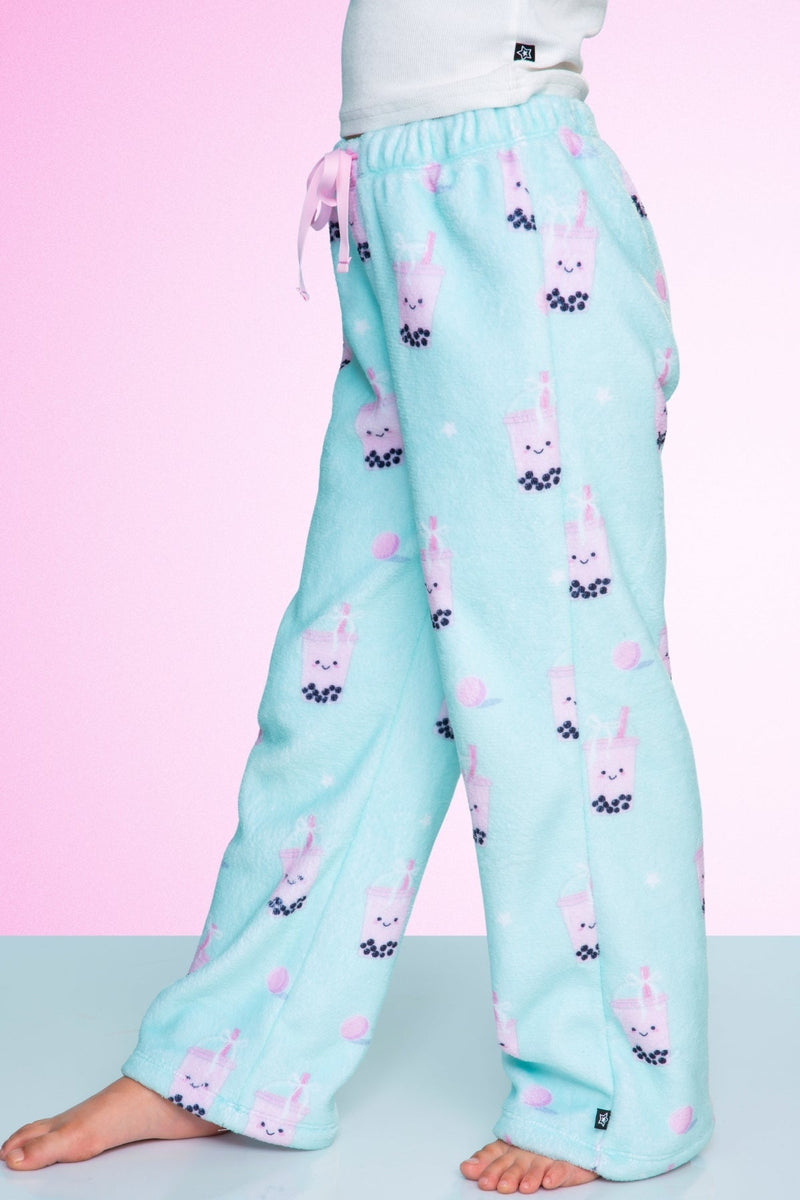 Fuzzy Plush Karate Pant - Matcha Boba