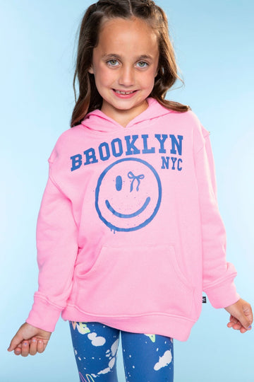 Cotton Soft Oversized Long Sleeve Hoodie - Neon Pink Brooklyn - NEW!