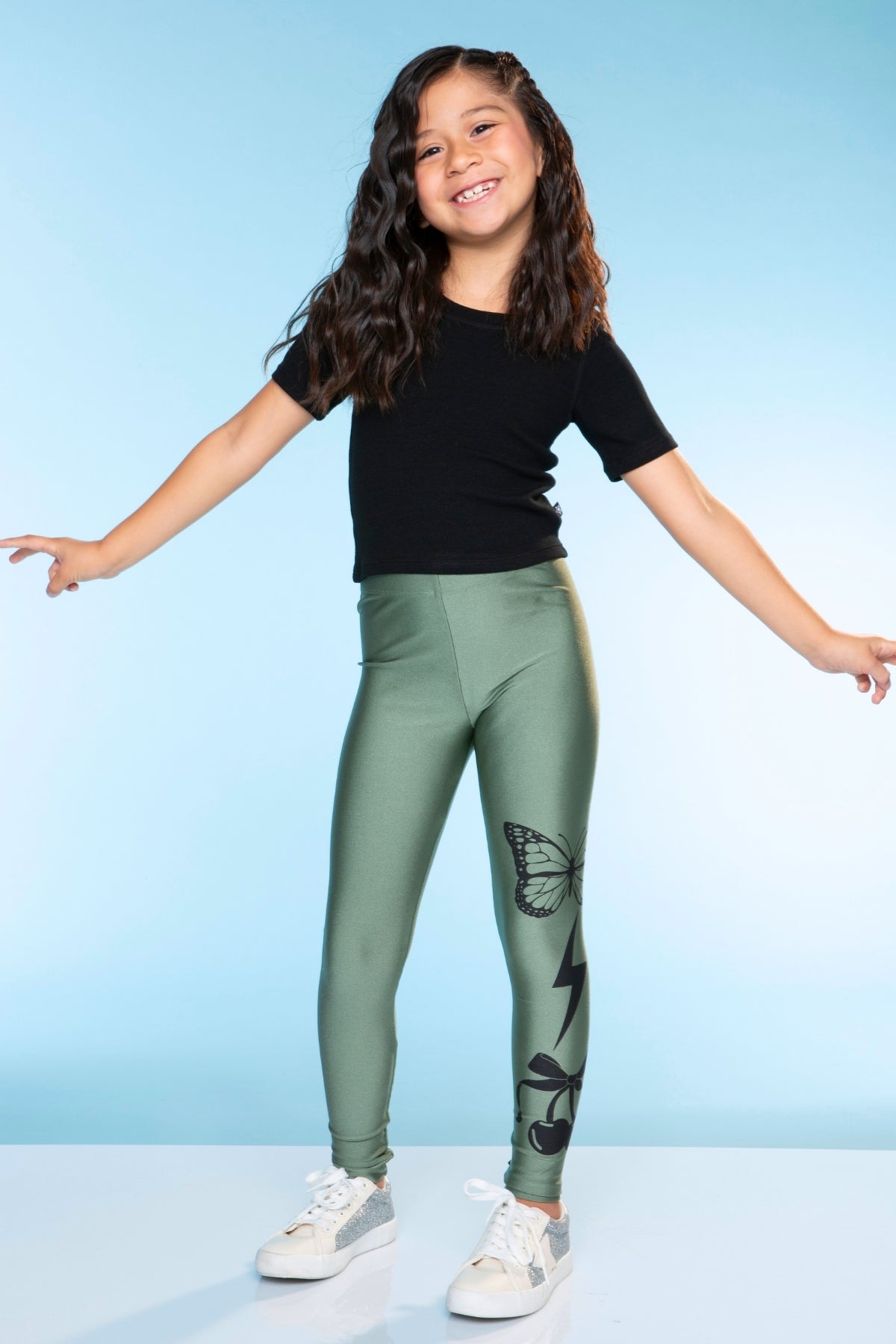 High Shine Long Legging - Silver Glitter