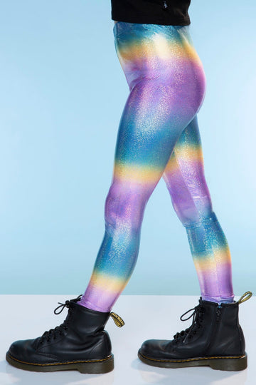 Glitter Foil High Shine Legging - Glitter Rainbow - NEW!
