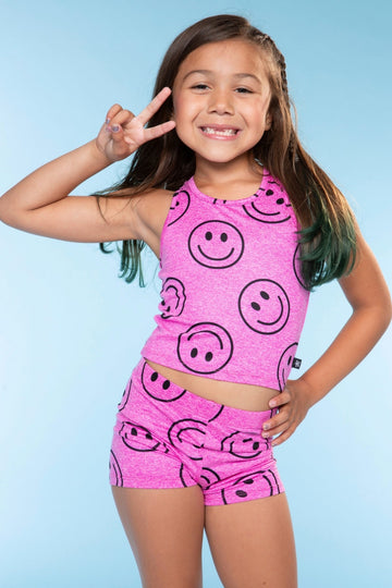 Simply Soft Luxe Cropped Racerback Tank & Tumble Short - Dark Pink Smile - NEW!