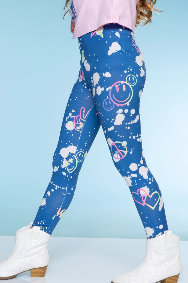 Simply Soft Long Legging - Denim Bleach Emojis