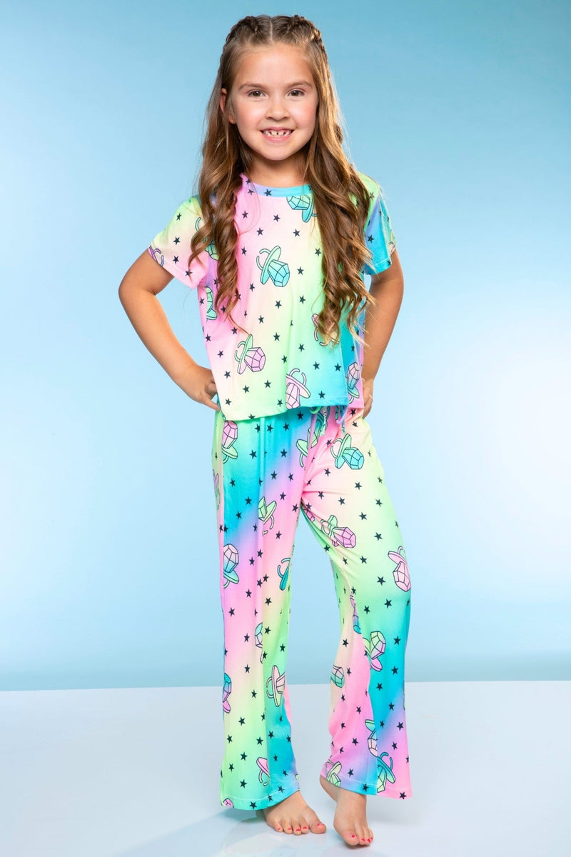 Simply Soft Easy Tee & Karate Pant - Rainbow Ringpop