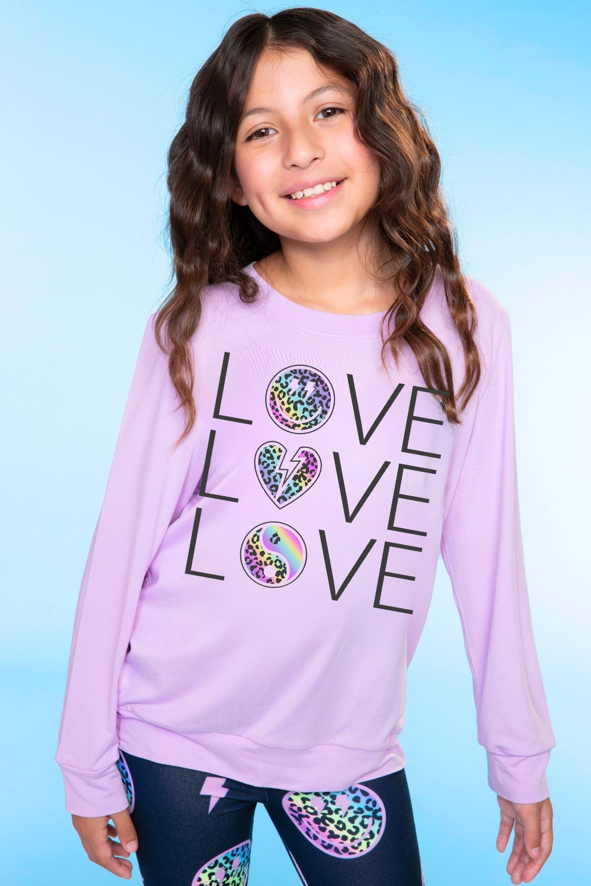 Simply Soft Long Sleeve Crew Top - Rainbow Graffiti Ice Cream