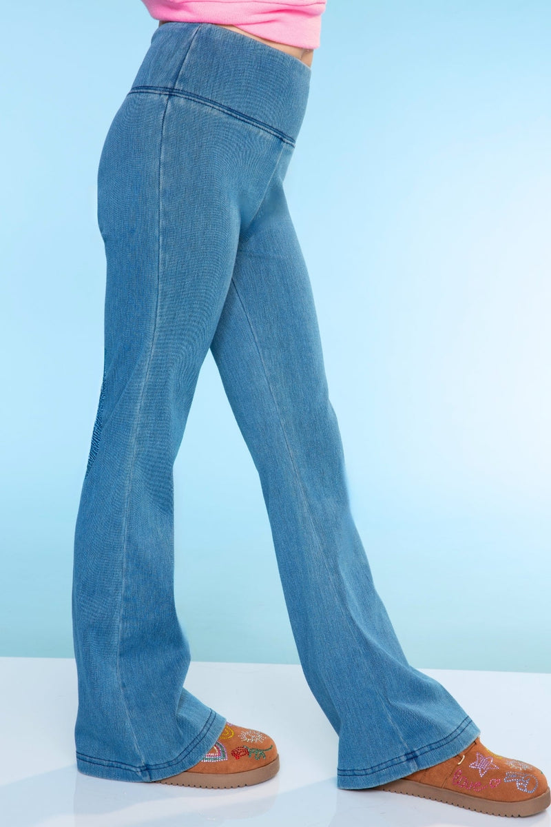 Super Stretch Soft Denim Flare Jegging - Vintage Blue Jean - NEW!