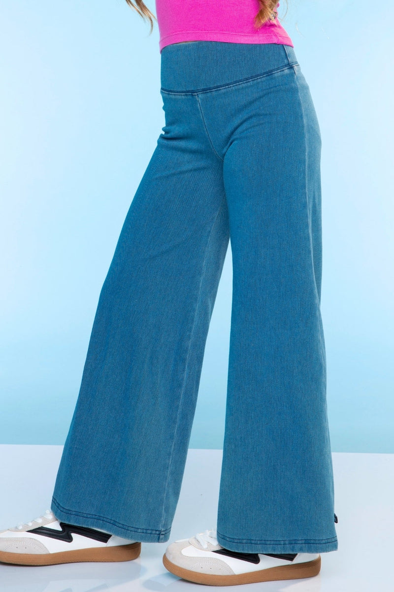 Super Stretch Soft Denim Wide Leg Jegging - Vintage Blue Jean - NEW!