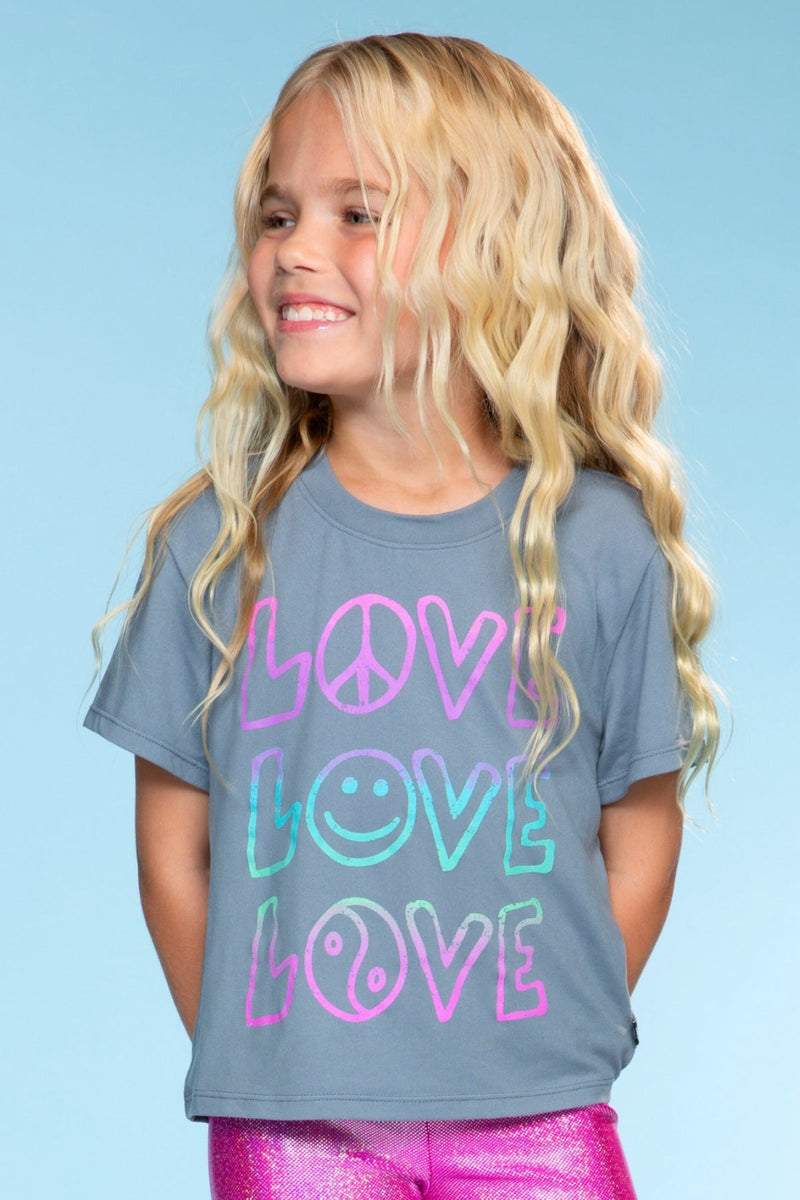 Simply Soft Easy Tee - Denim Rainbow Love