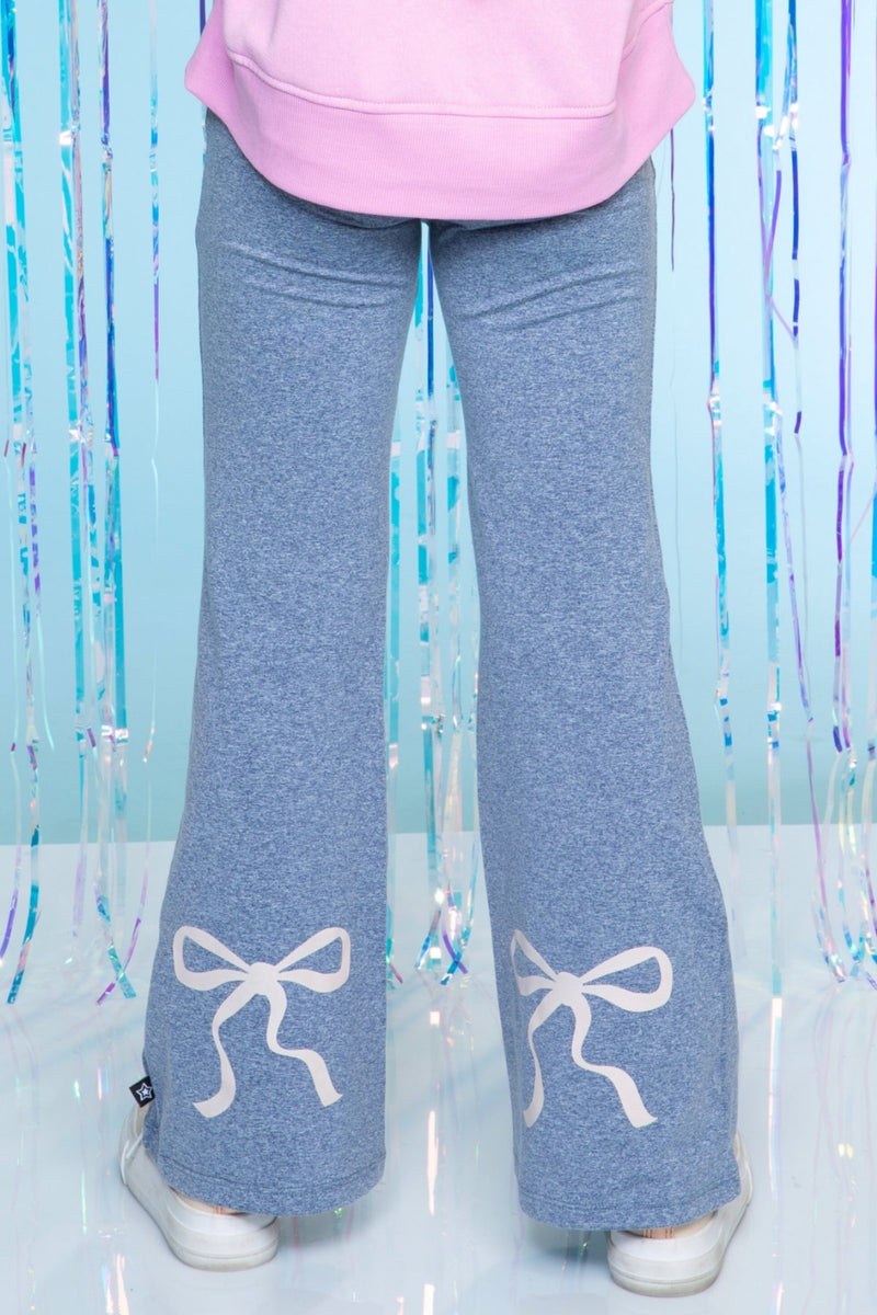 Simply Soft Luxe Flare Legging. - Vintage Denim Bow - NEW!