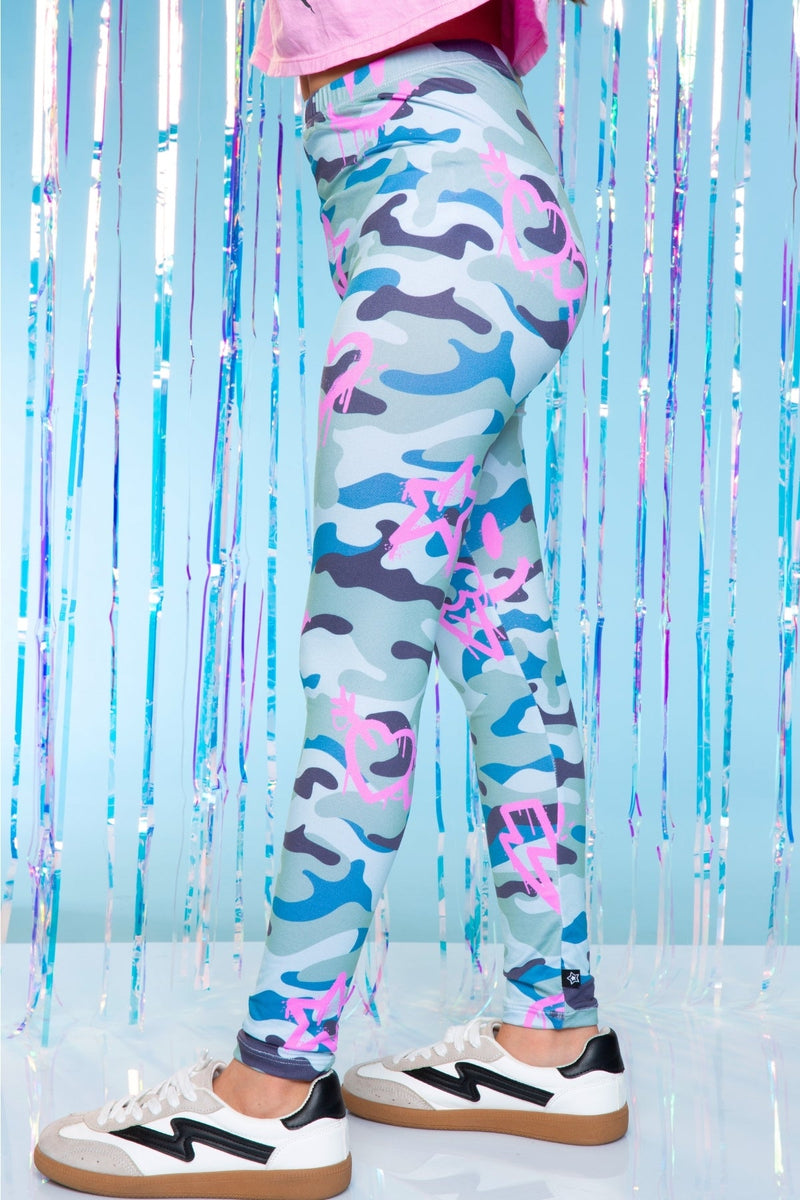 Simply Soft Long Legging. - Camo Pink Graffiti Emojis - NEW!