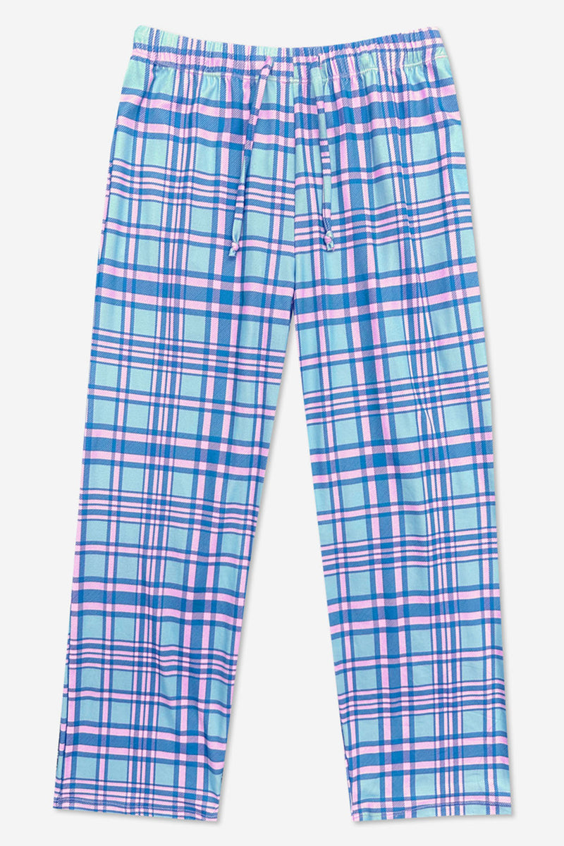 Simply Soft Karate Pant. - Denim Lt Pink Plaid