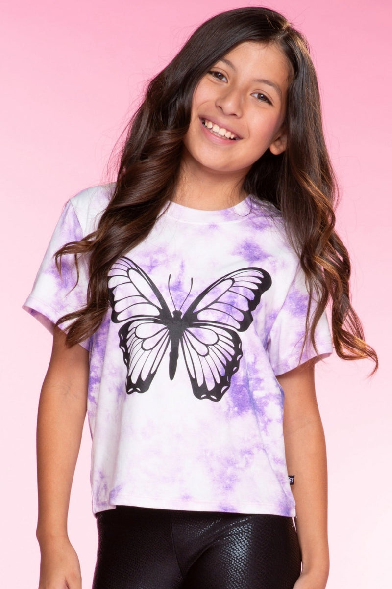 Simply Soft Easy Tee. - Purple Tie Dye Butterfly - NEW!