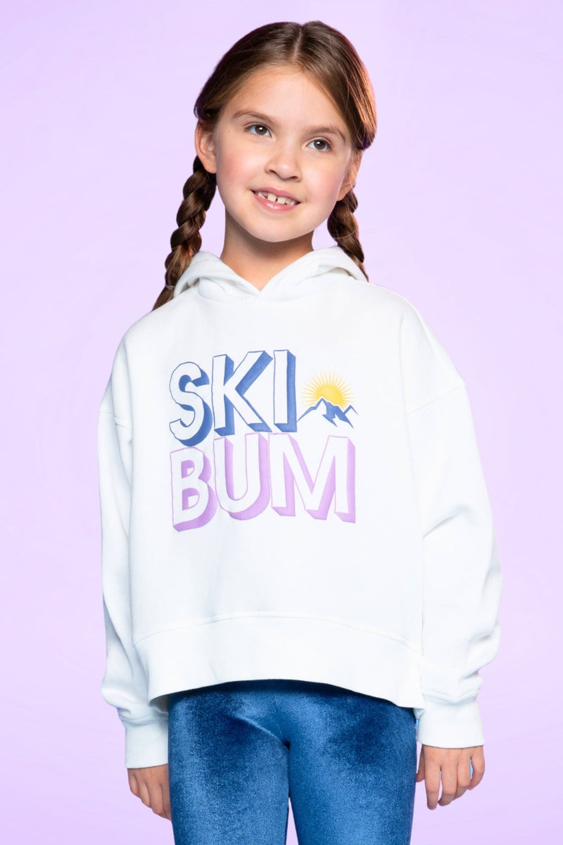 Cotton Soft French Terry Everyday Hoodie - Ivory Ski Bum - NEW!