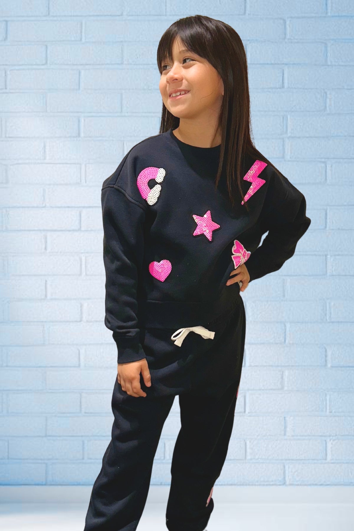 Cloud Soft French Terry Everyday Sweatshirt - Pink Daisy Rainbow