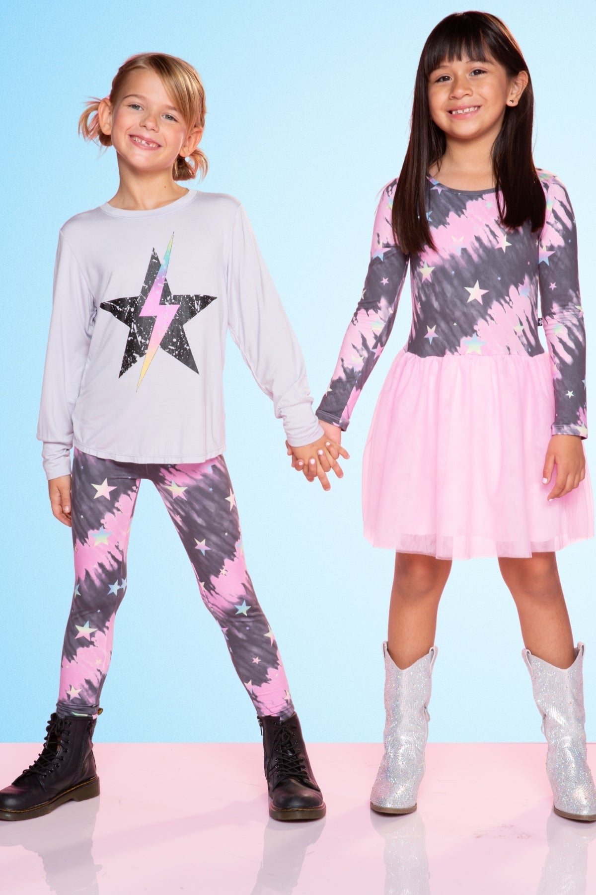 Simply Soft Long Legging. - Denim Tie Dye Graffiti Elements - NEW!