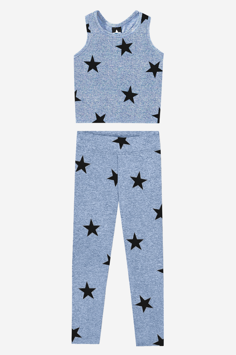 Simply Soft Luxe Racerback Tank & Mid-Rise Legging Set - Vintage Denim Stars