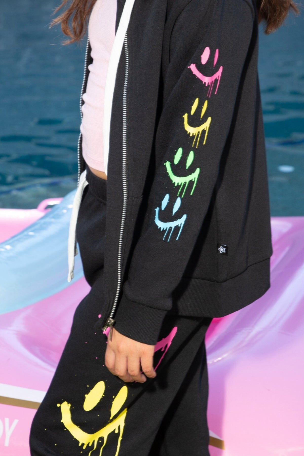 Pack Cloud Soft French Terry Sweatsuit - Black Graffiti Smile