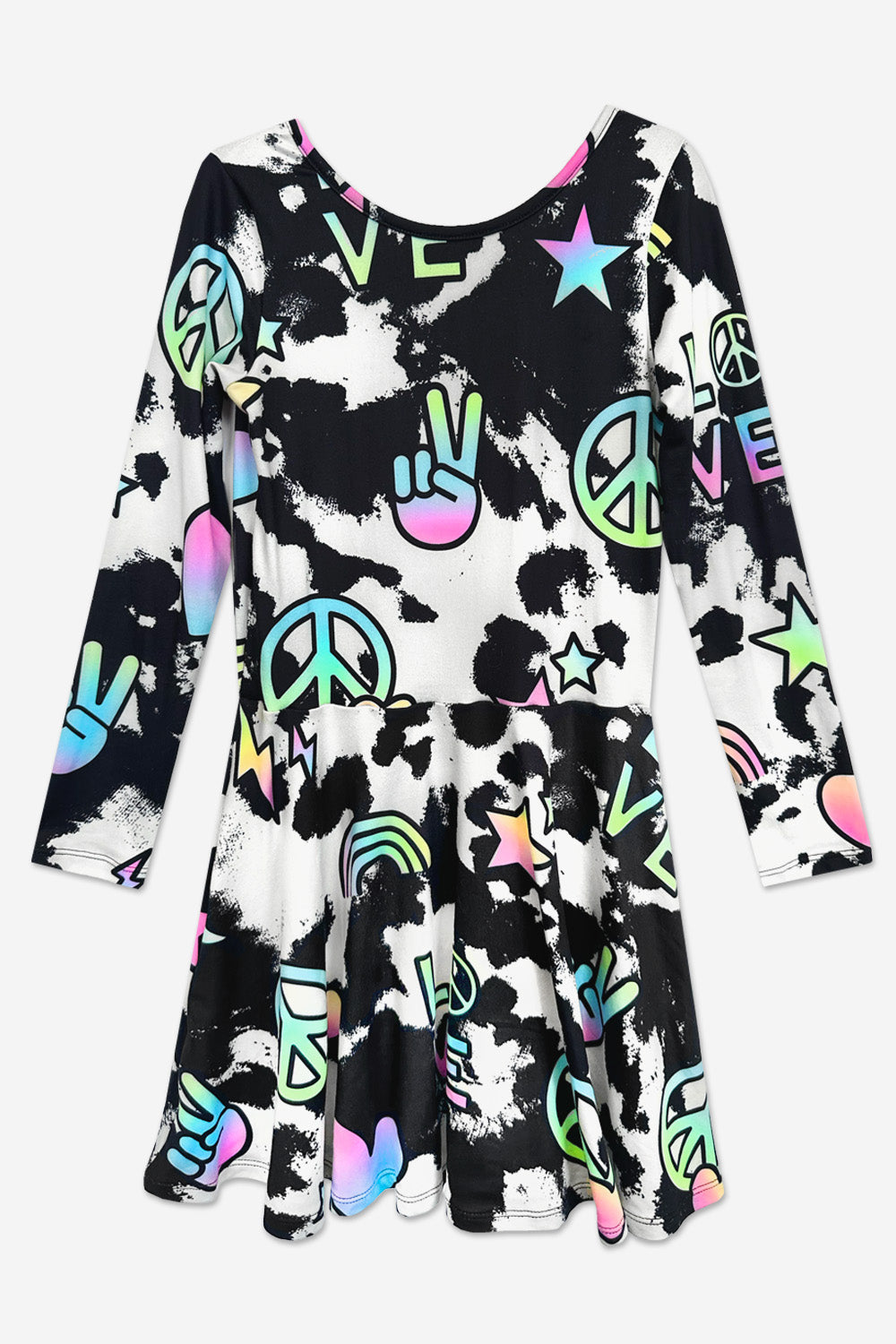 Simply Soft Long Sleeve Skater Dress - Purple Pink Elements