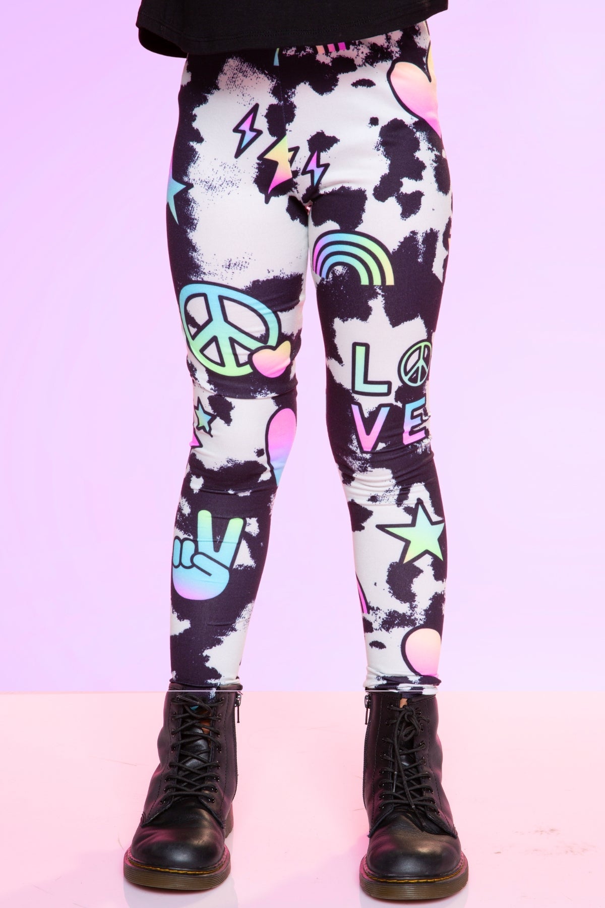 Simply Soft Long Legging. - Denim Tie Dye Graffiti Elements - NEW!