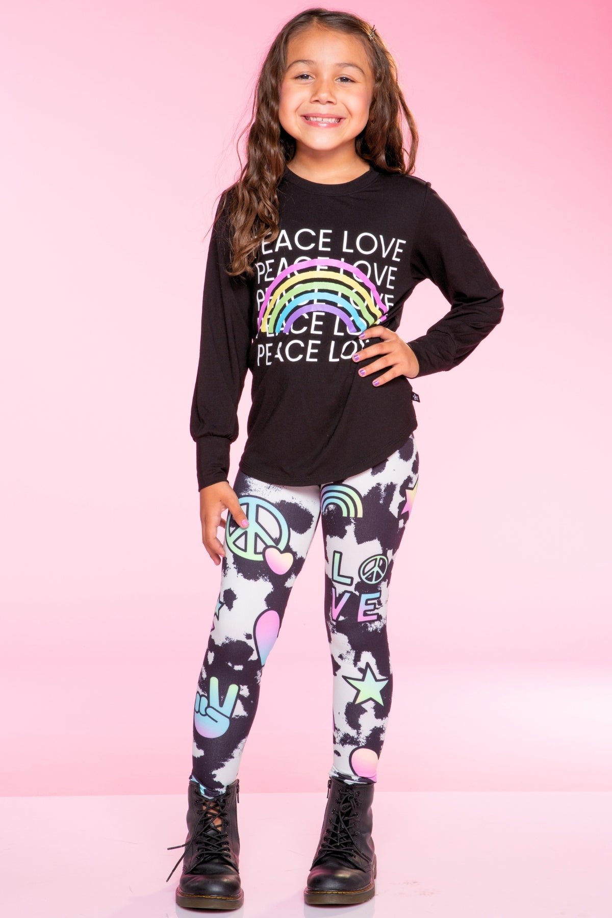 Simply Soft Long Legging. - Denim Tie Dye Graffiti Elements - NEW!