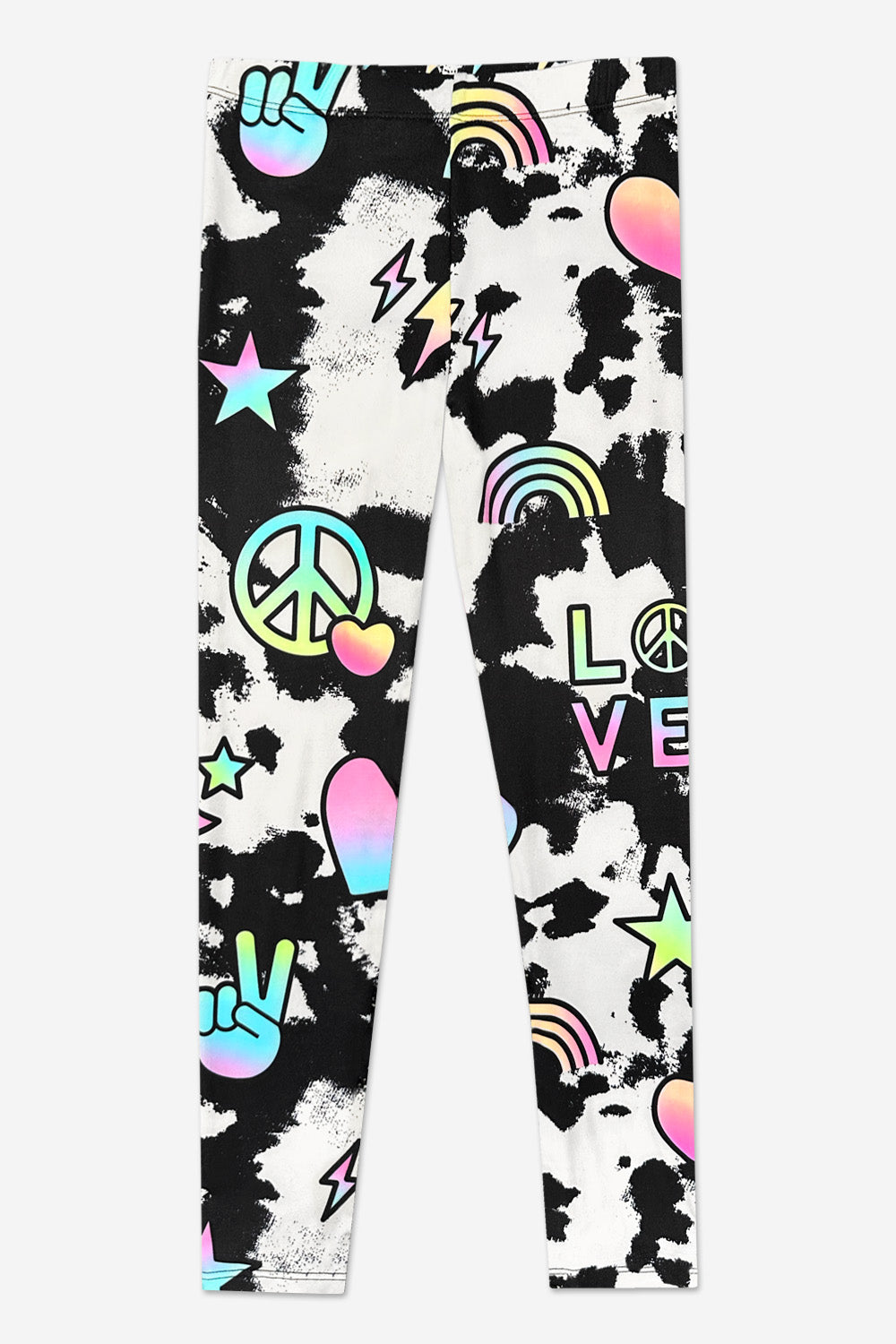 Simply Soft Long Legging. - Denim Tie Dye Graffiti Elements - NEW!