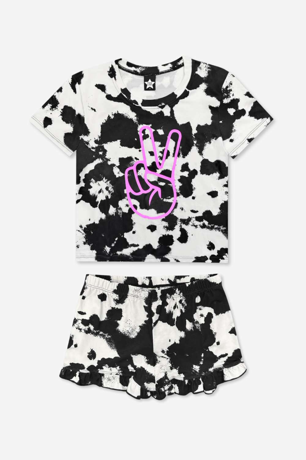 Simply Soft Easy Tee & Ruffle Short Pack - Blush Mauve Tie Dye