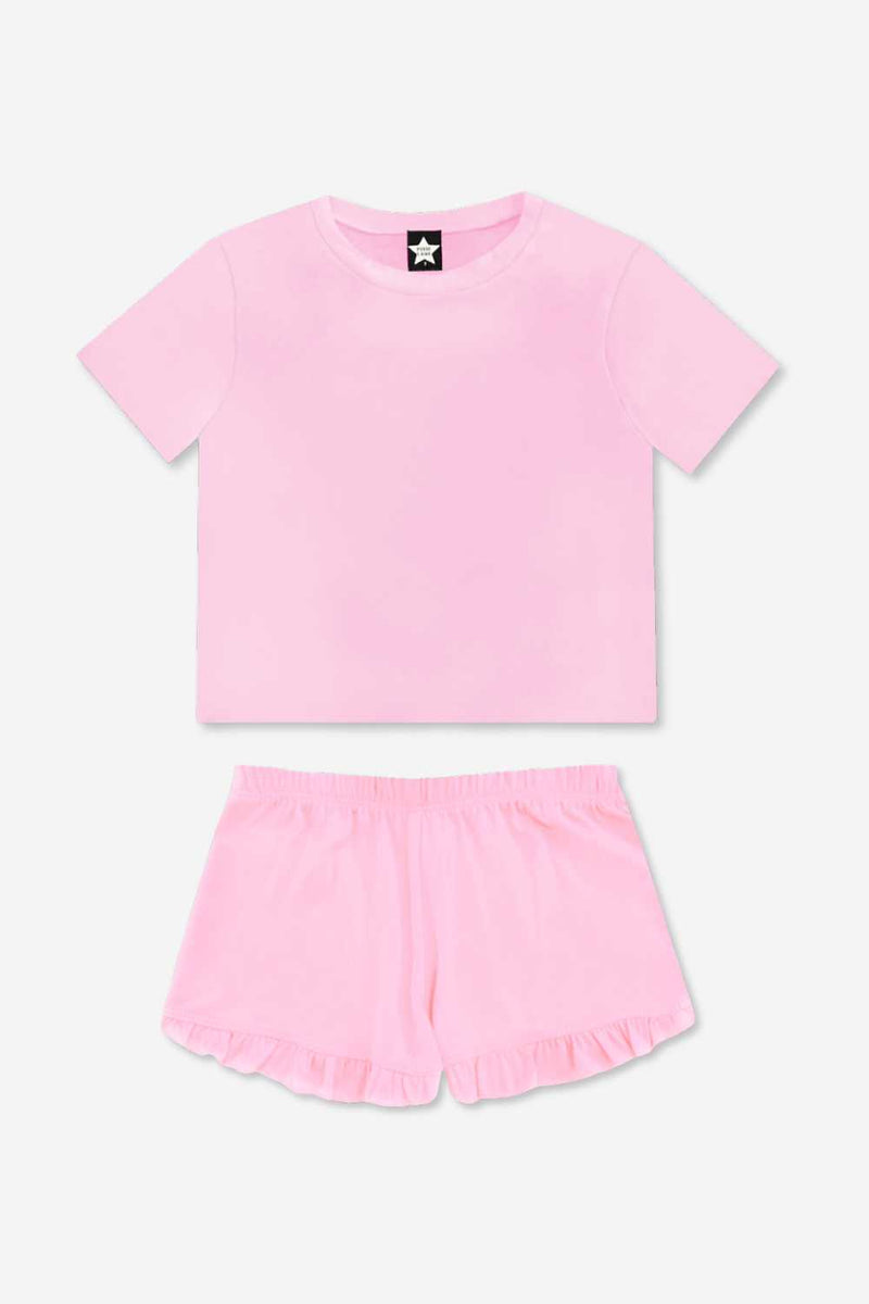 Simply Soft Easy Tee & Ruffle Short Pack - Pink Rose