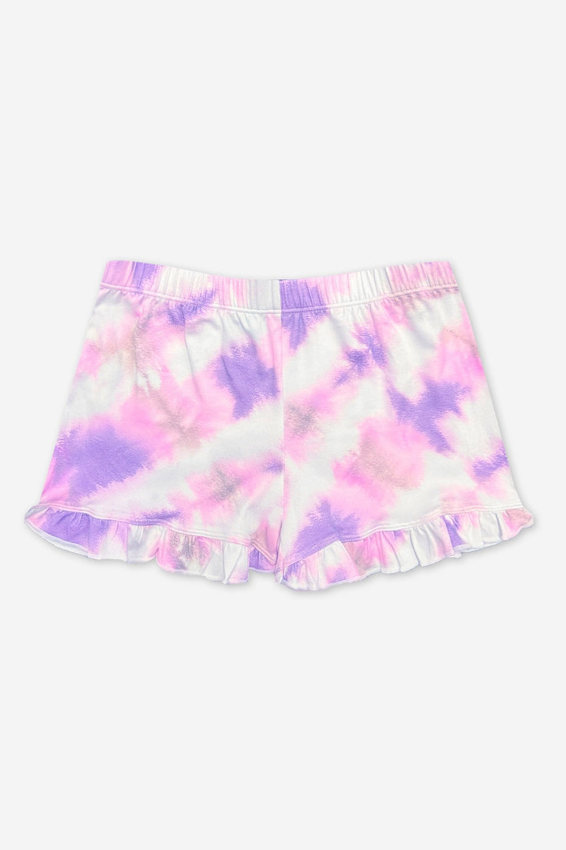 Simply Soft Ruffle Short - Blush Mauve Tie Dye
