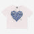 Cream Denim Leopard Heart