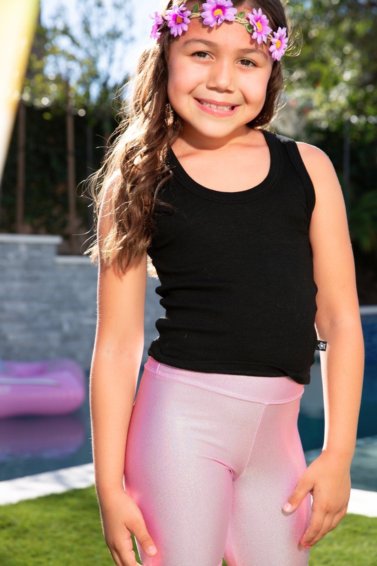 High Shine Biker Short - Pink Glitter Gummy Bear