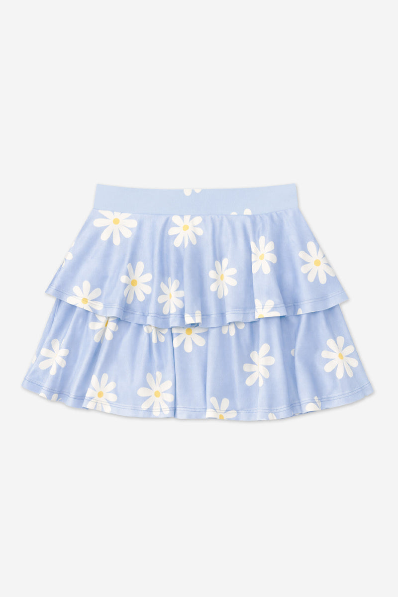 Simply Soft Double Ruffle Skort - Light Blue Daisy - NEW!