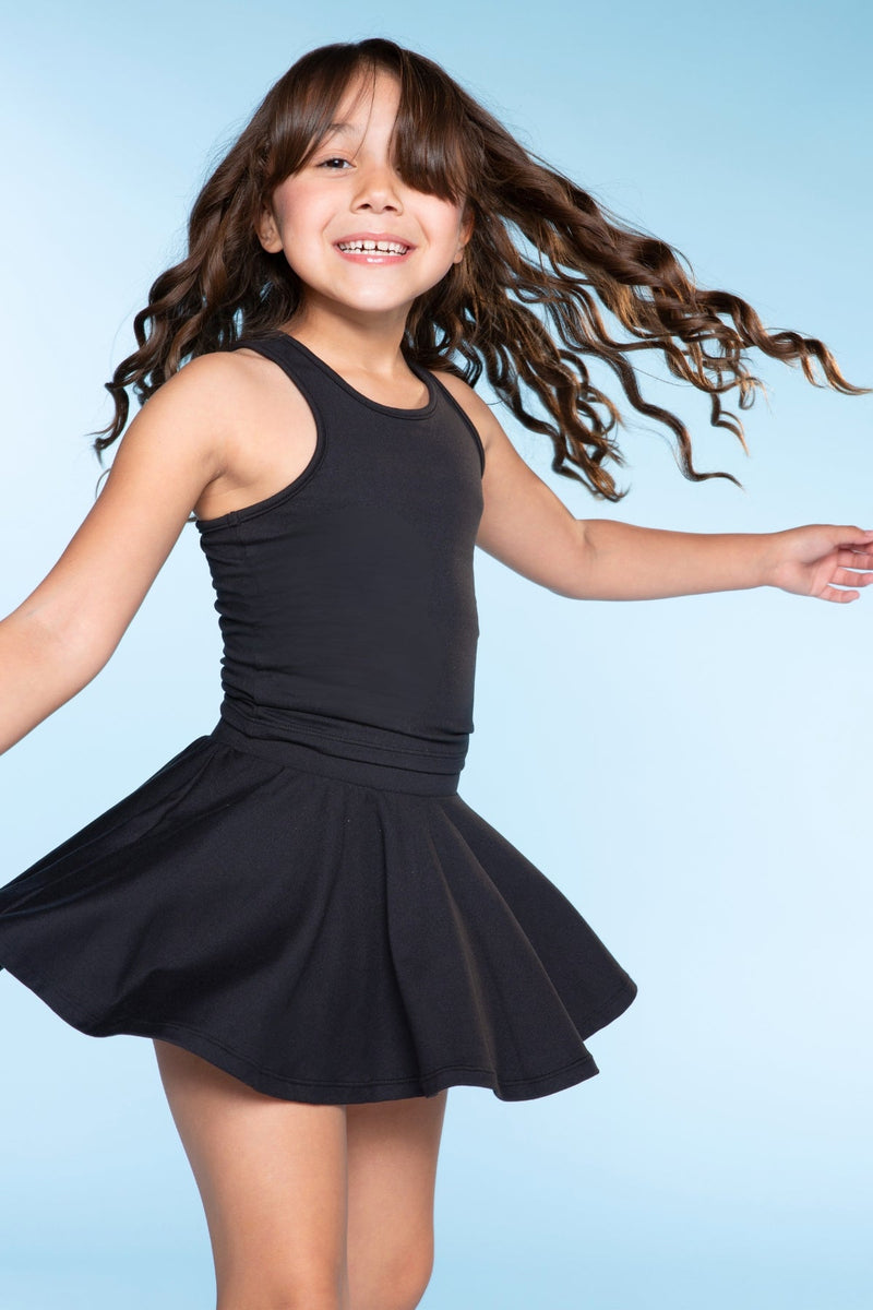 Simply Soft Luxe Cropped Racerback Tank & Skort - Black - NEW!