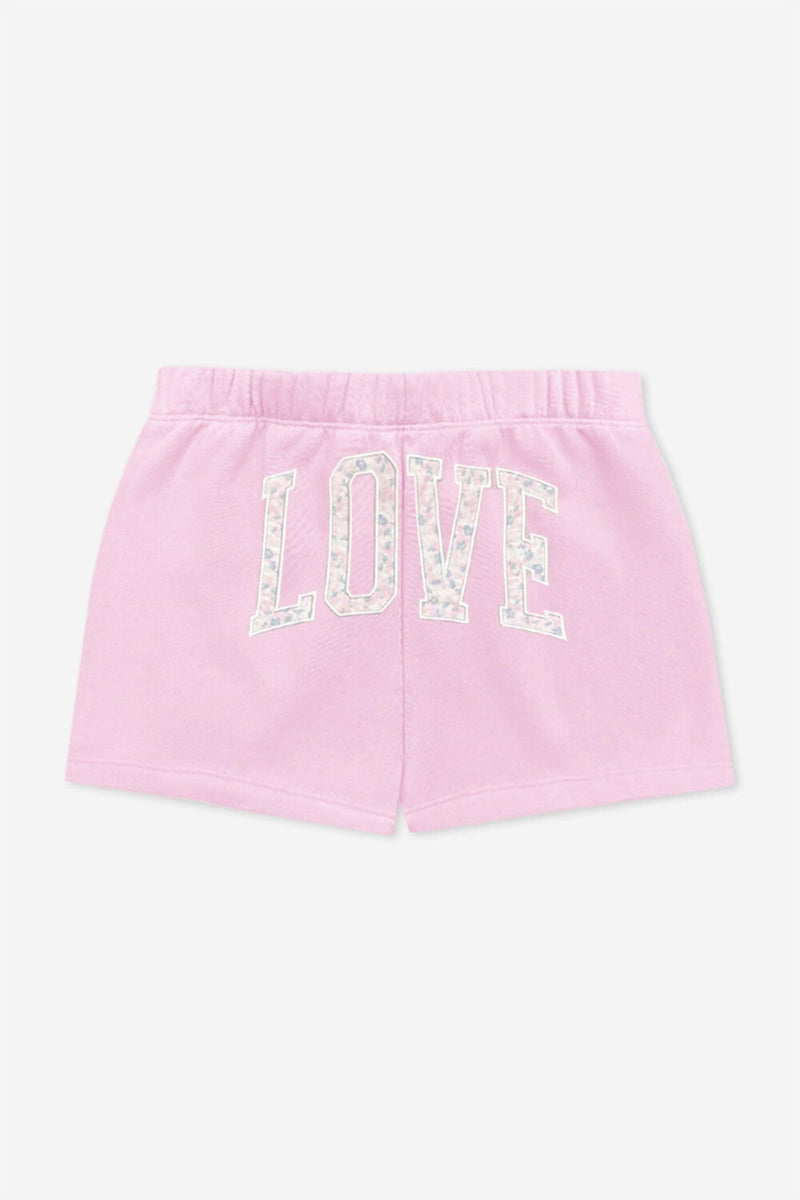 Cloud Soft French Terry Dolphin Short - Dusty Pink Floral Love
