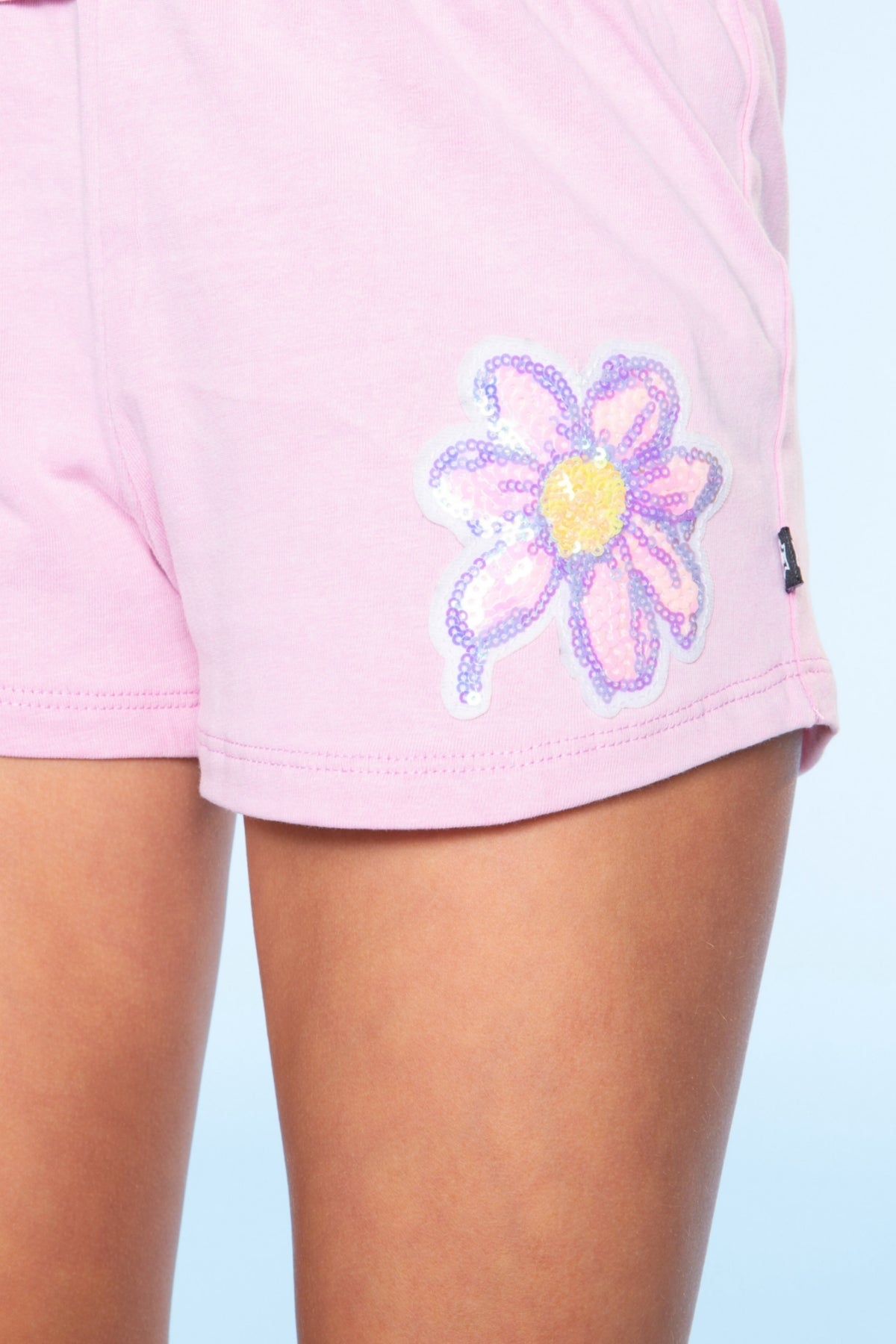 Vintage Washed Cotton Easy Tee & Dolphin Short Set - Pink Butterfly