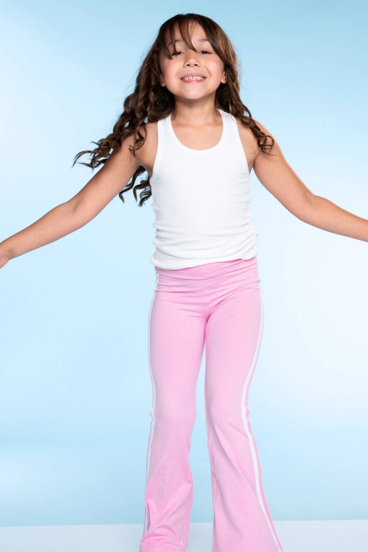 Simply Soft Luxe Foldover Flare - Dusty Pink White Stripe