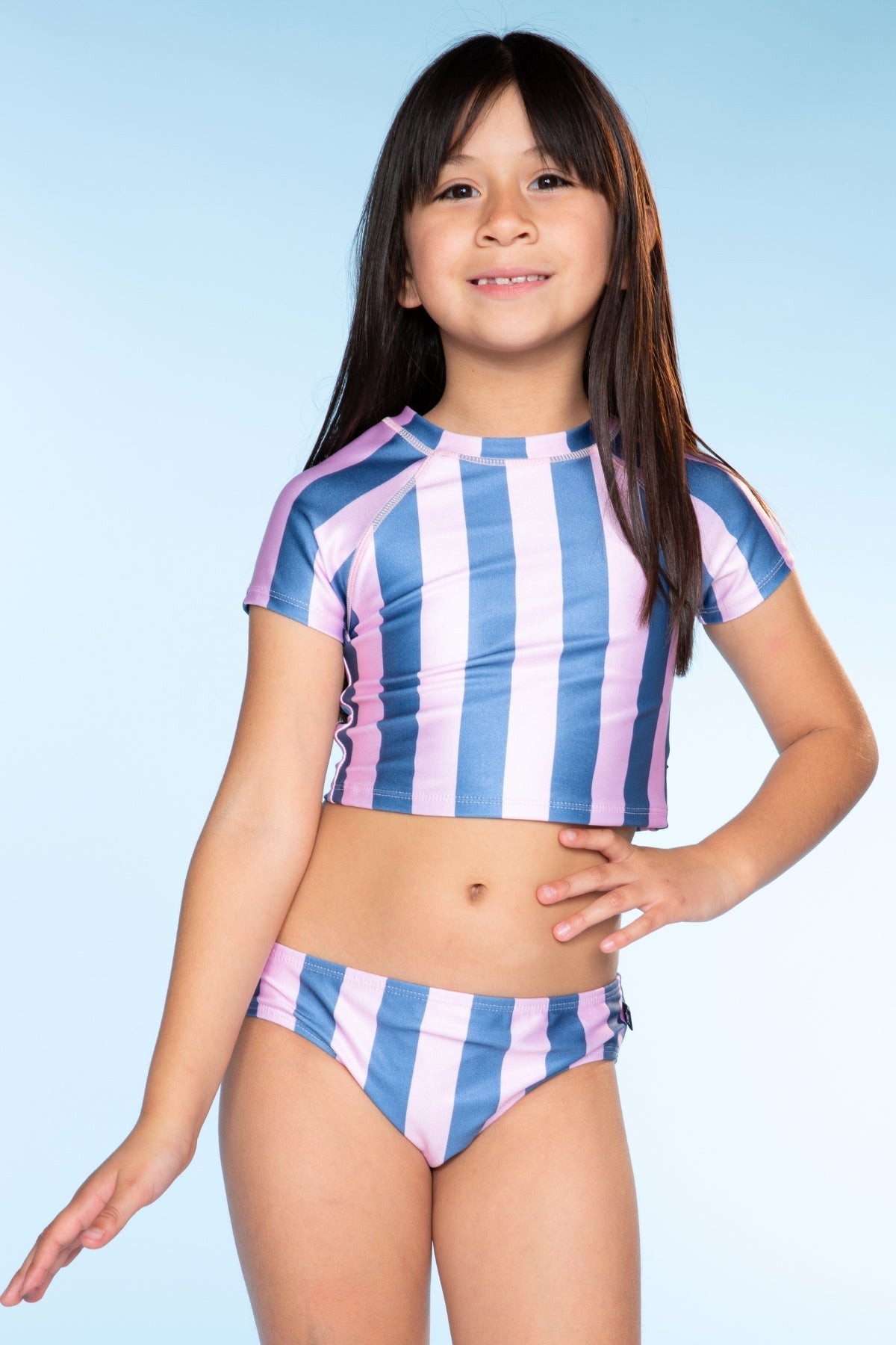 Short Sleeve Cropped Rashguard Swimsuit