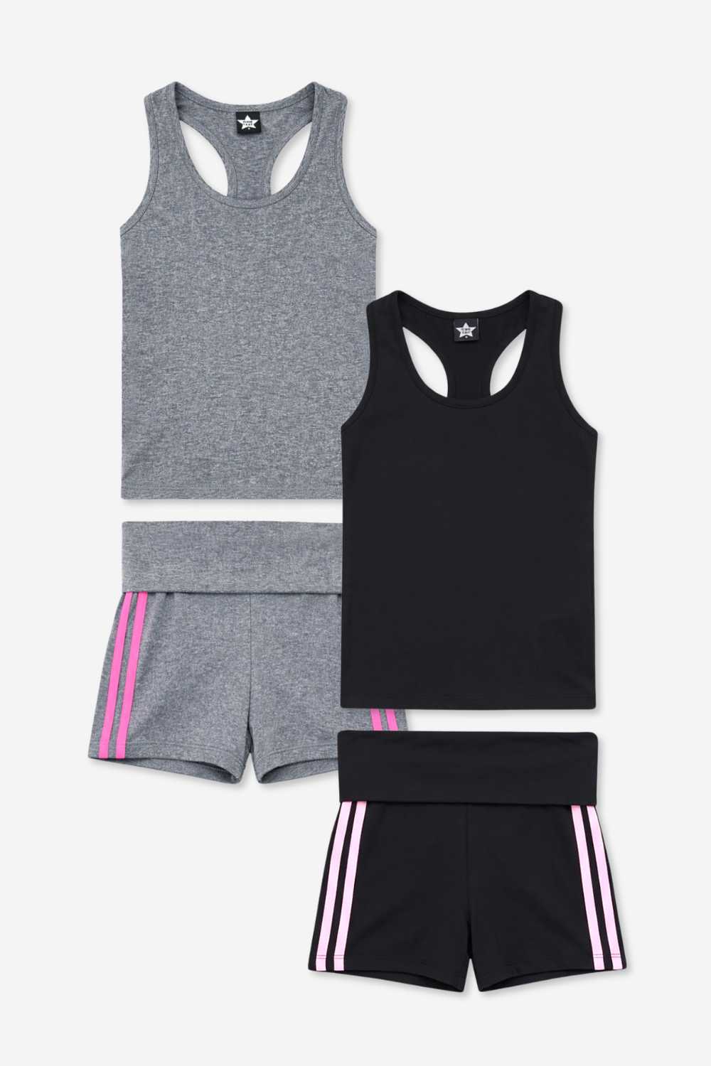 2 Pack Simply Soft Luxe Cropped Racerback Tank & Foldover Short